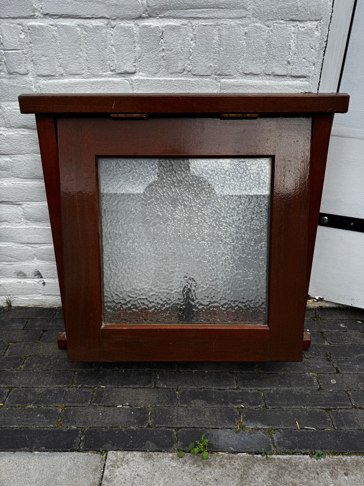 Hardhouten kiepraampje met dubbelglas, Ophalen, Gebruikt, Minder dan 75 cm, Raamkozijn