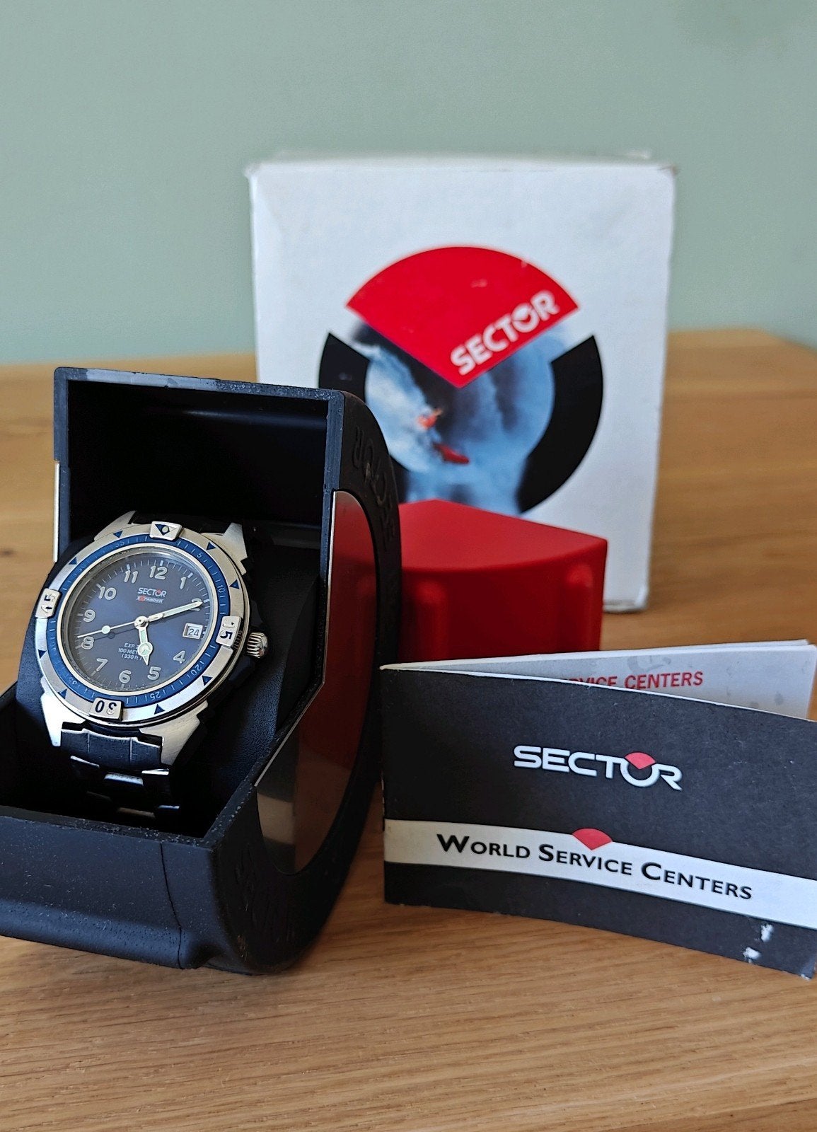 Sector Expander 100M Herenhorloge - Blauwe Wijzerplaat, Ophalen of Verzenden