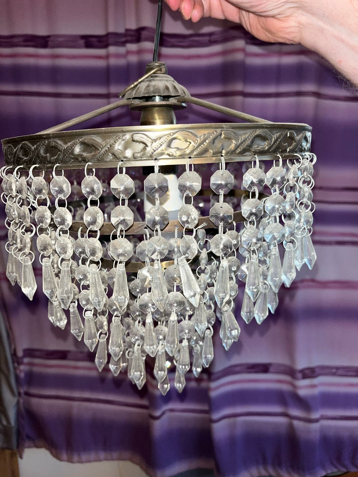 3 unieke hanglampen: kristal, roze en kleurrijk, Ophalen, Gebruikt, Metaal, E27 (groot)