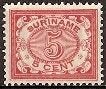 Suriname NVPH nr 46 ongebruikt Cijfer 1908, Ophalen of Verzenden, Postfris