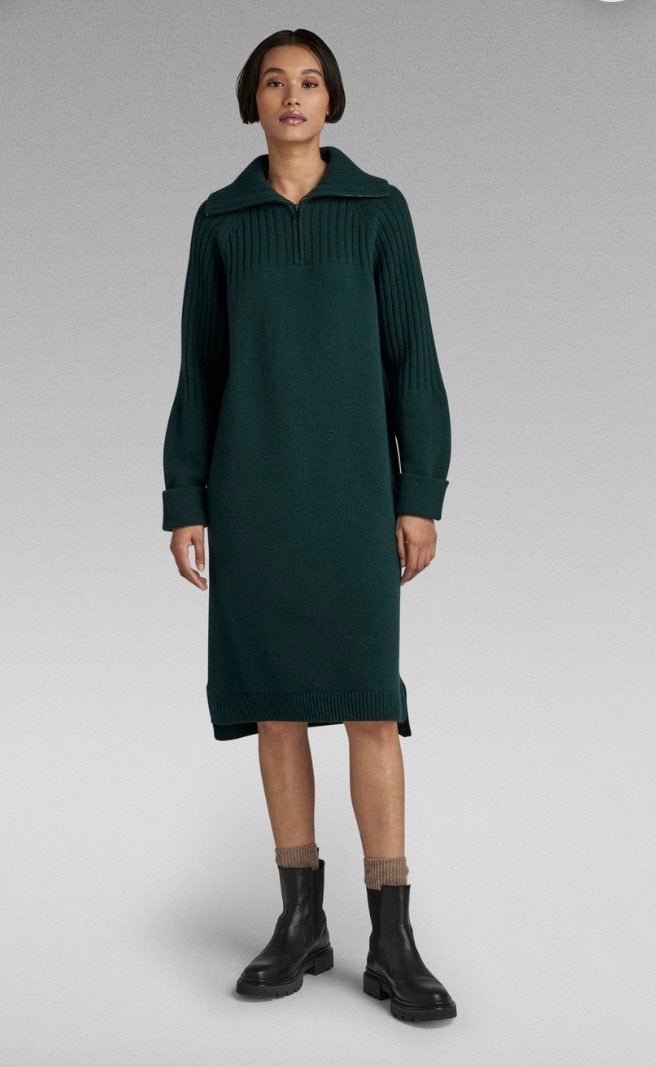 G-star groene gebreide skipper jurk maat XS zgan, Kleding | Dames, Jurken, Ophalen of Verzenden, Zo goed als nieuw, Maat 34 (XS) of kleiner
