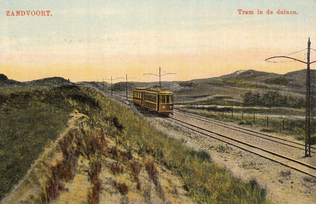 Zandvoort   -   tram in de duinen                 =0010=, Ophalen of Verzenden, Voor 1920, Ongelopen, Noord-Holland