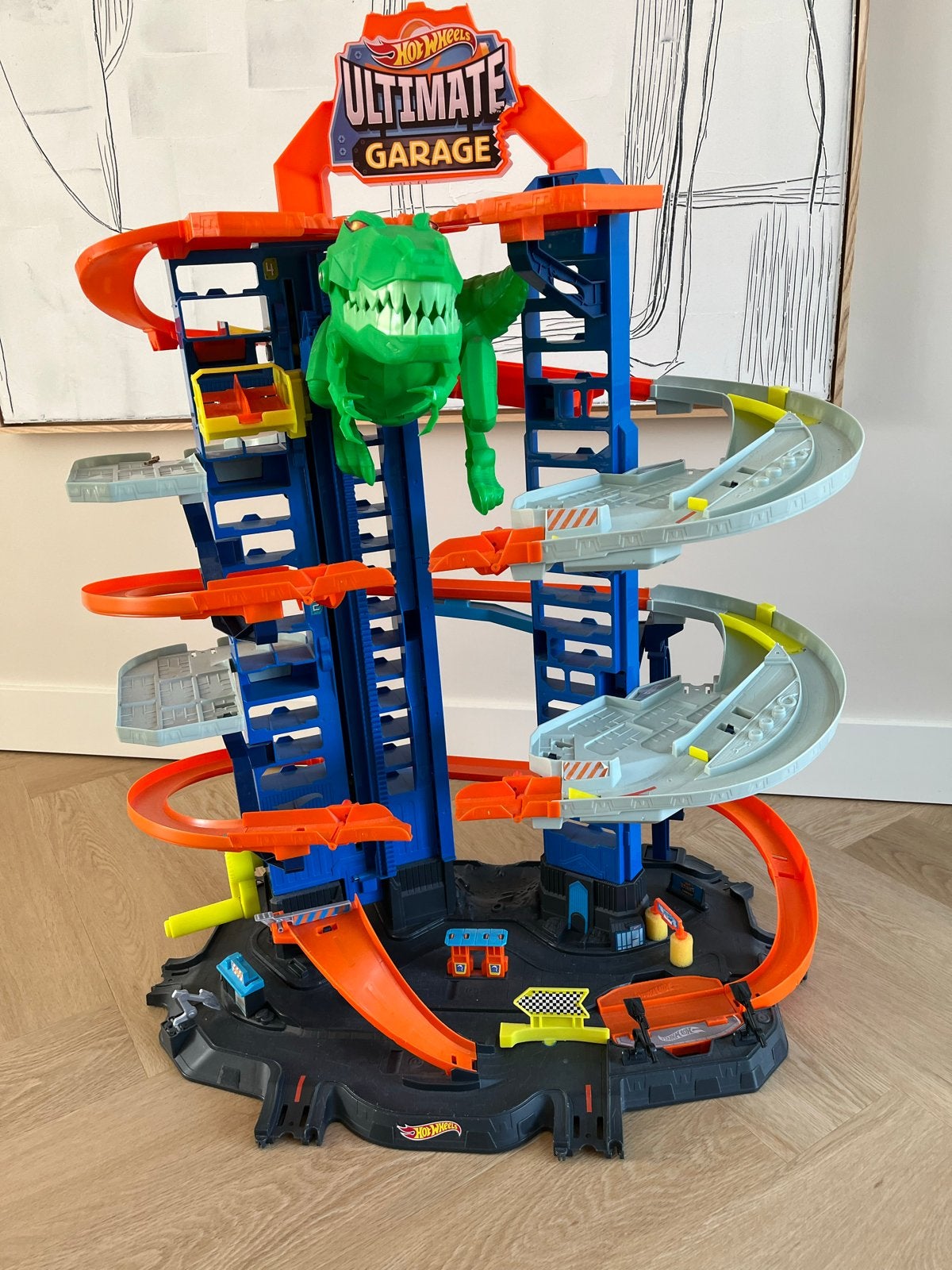 Hot Wheels Ultimate Garage met Dino - Werkt perfect!, Ophalen, Gebruikt