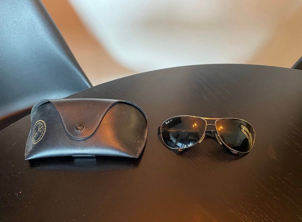 Ray-Ban Polarized Zonnebril incl. koker, Gebruikt, Zonnebril, Zwart, Ophalen of Verzenden