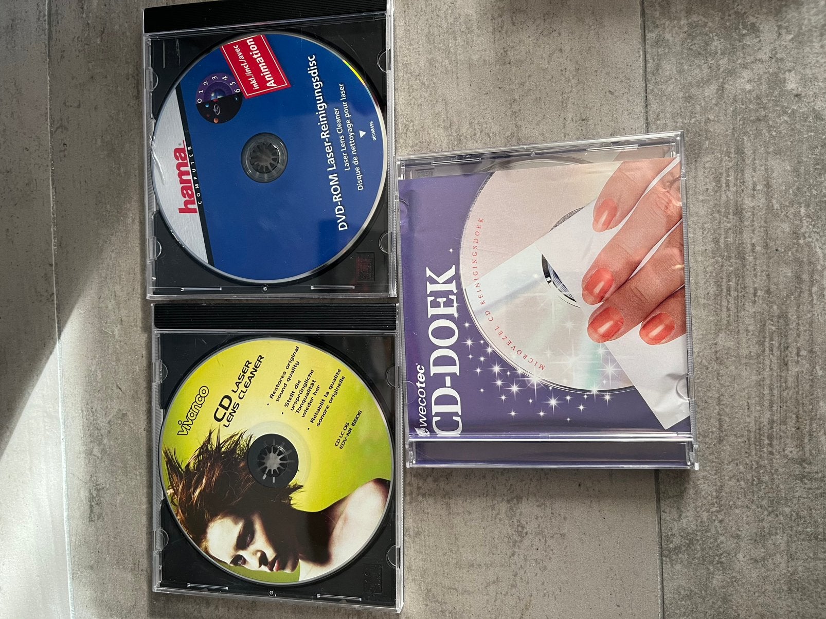 DVD cleaner + CD cleaner + CD doek, Ophalen of Verzenden, Zo goed als nieuw