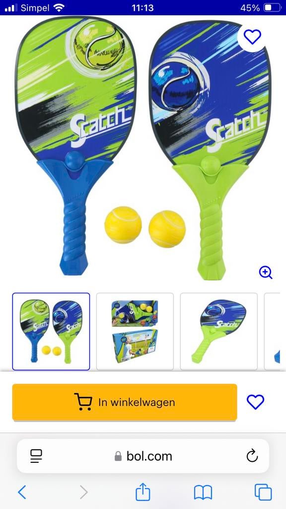 Scatch tennisrackets met ballen, Overige merken, L00, Nieuw, Ophalen of Verzenden
