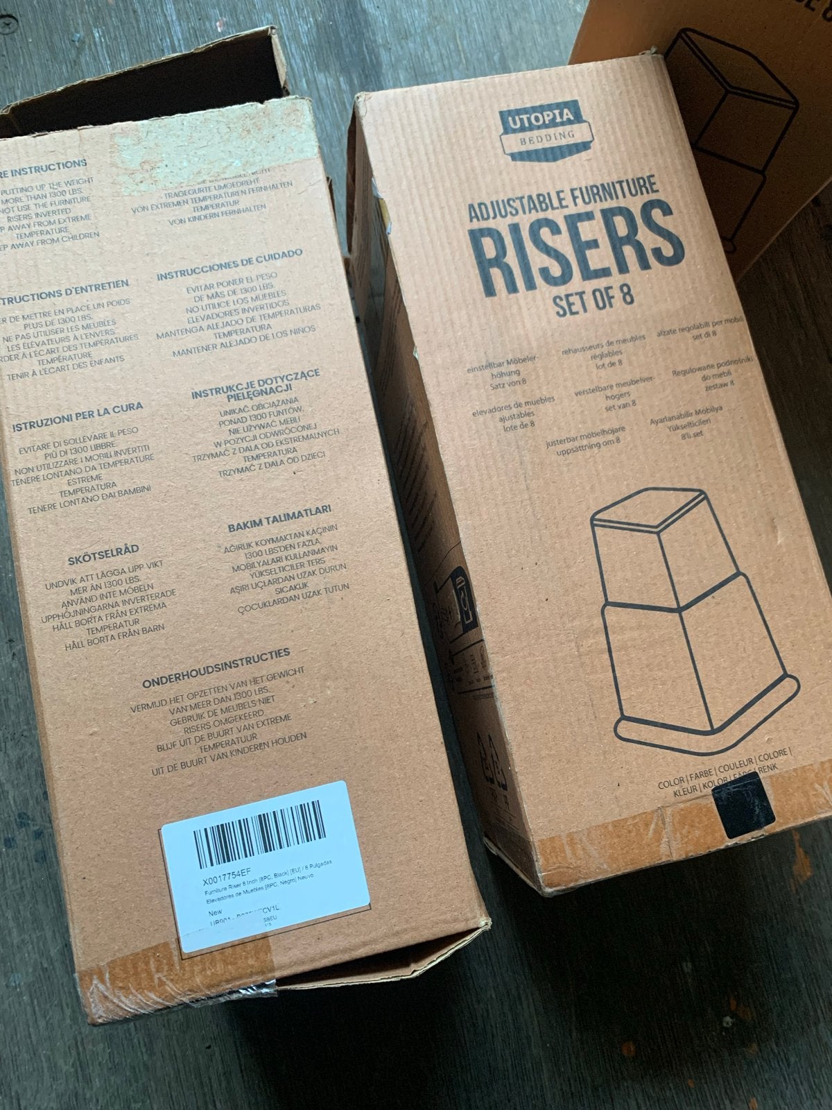 Utopia Bedding Verstelbare Meubelverhogers - Set van 8, Ophalen of Verzenden, Nieuw