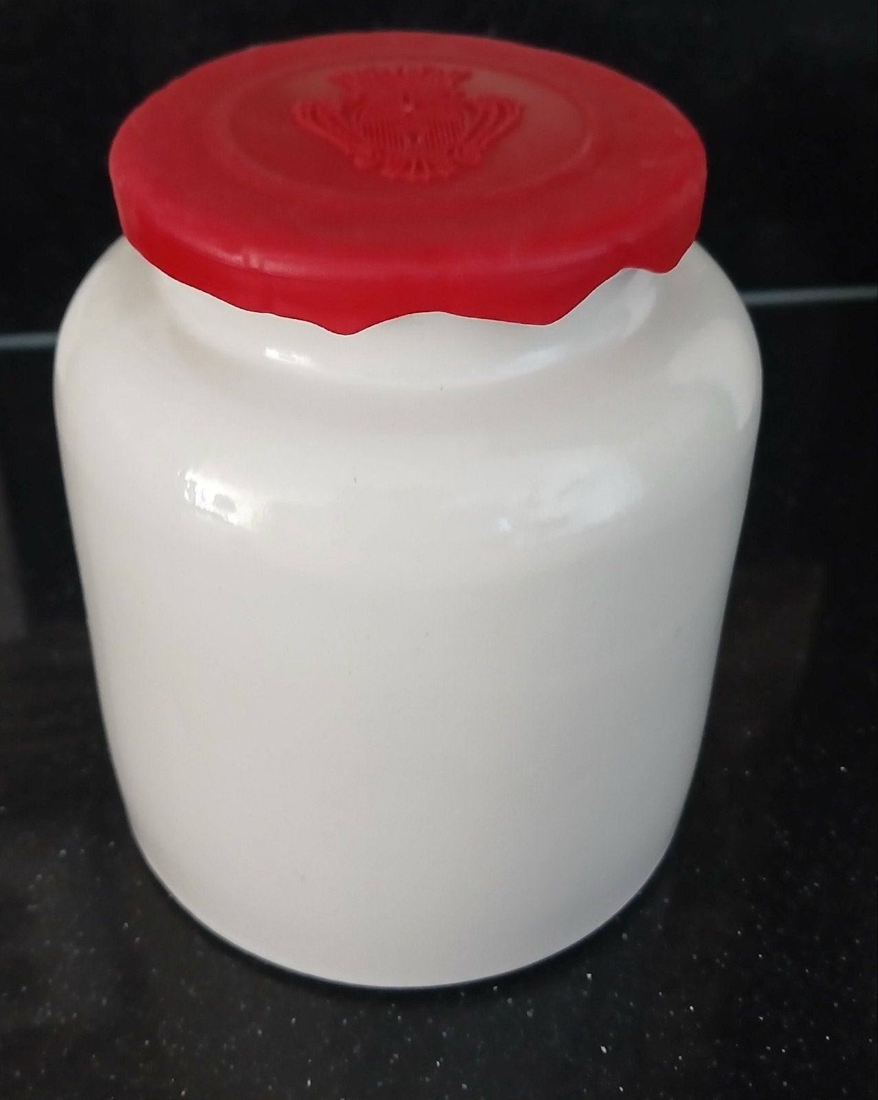 Vintage Franse keramiek mosterdpot, Ophalen of Verzenden