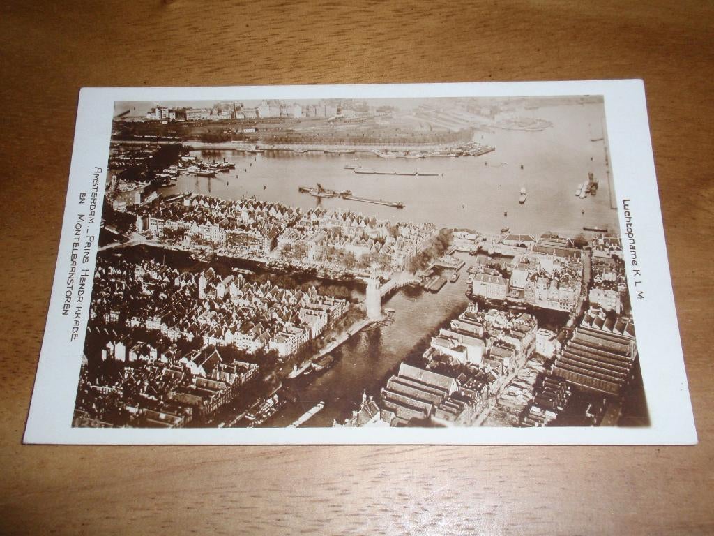Amsterdam Prins Hendrikkade Montelbaanstoren Uitg KLM, Verzenden, 1940 tot 1960, Ongelopen, Noord-Holland