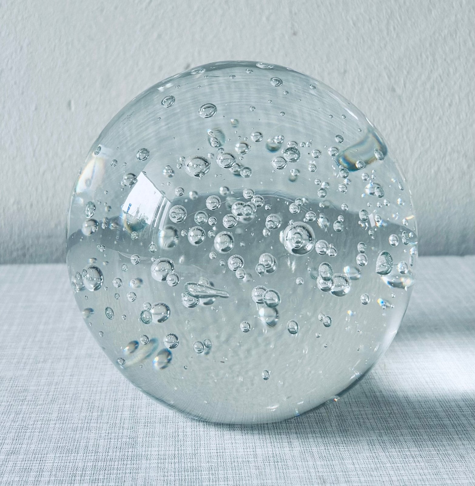 Murano glas bol met luchtbellen presse paper Ø 10 cm, Ophalen of Verzenden