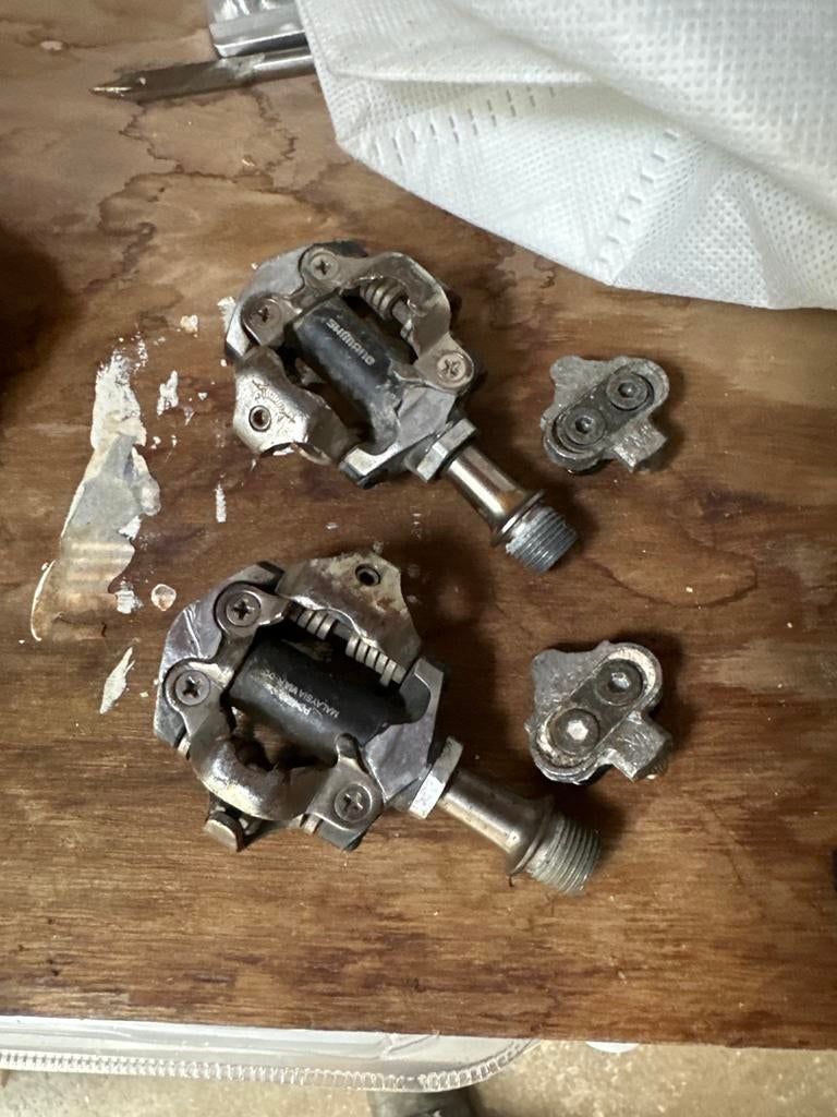 Shimano MTB pedalen met schoenplaatjes, Fietsen en Brommers, Fietsonderdelen, Crankstel of Pedalen, Gebruikt, Ophalen of Verzenden