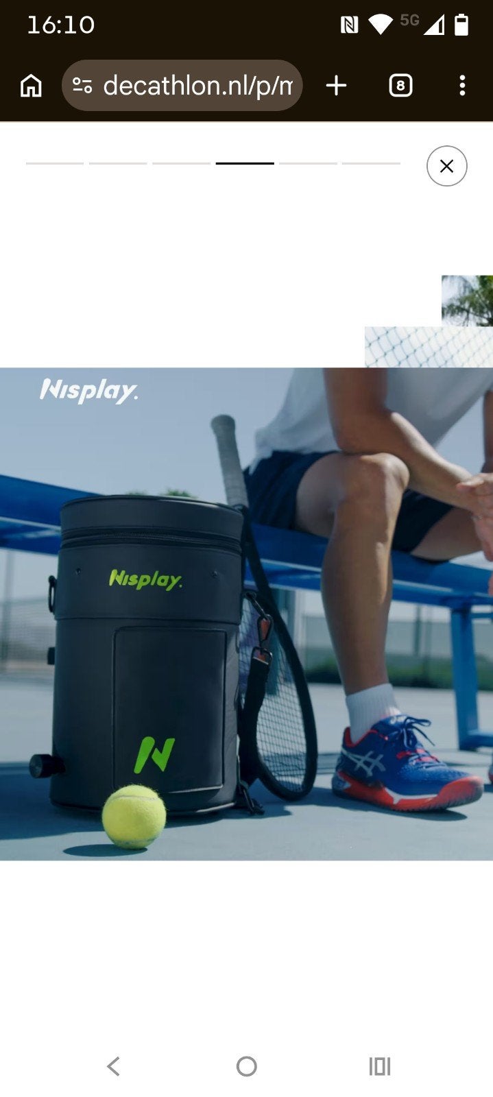 Nisplay L1 Compacte Ballenmachine voor Padel/Tennis, Ophalen, Zo goed als nieuw, Padel-accessoire