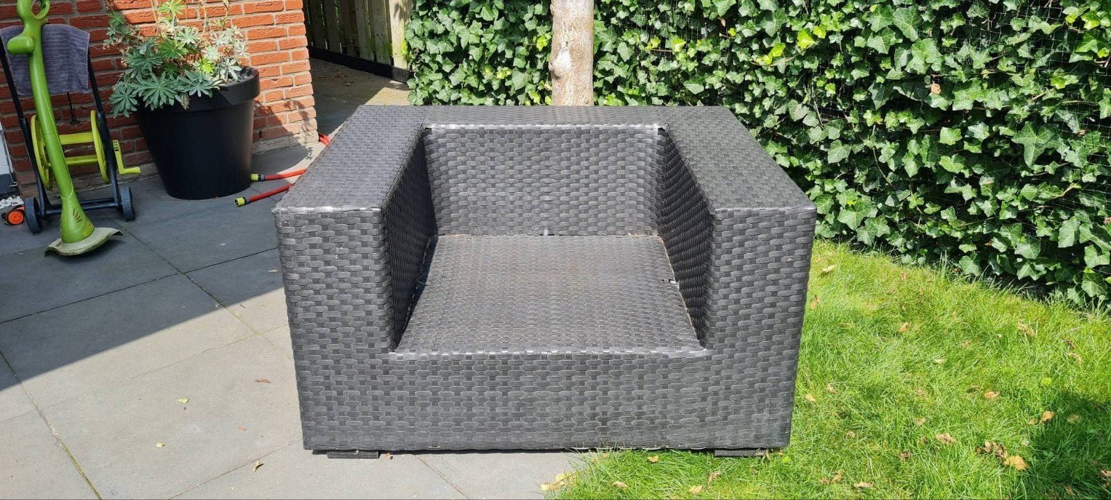 Gratis Wicker tuinstoel loungestoel - Bois Le Duc, Tuin en Terras, Ophalen, Gebruikt, Wicker