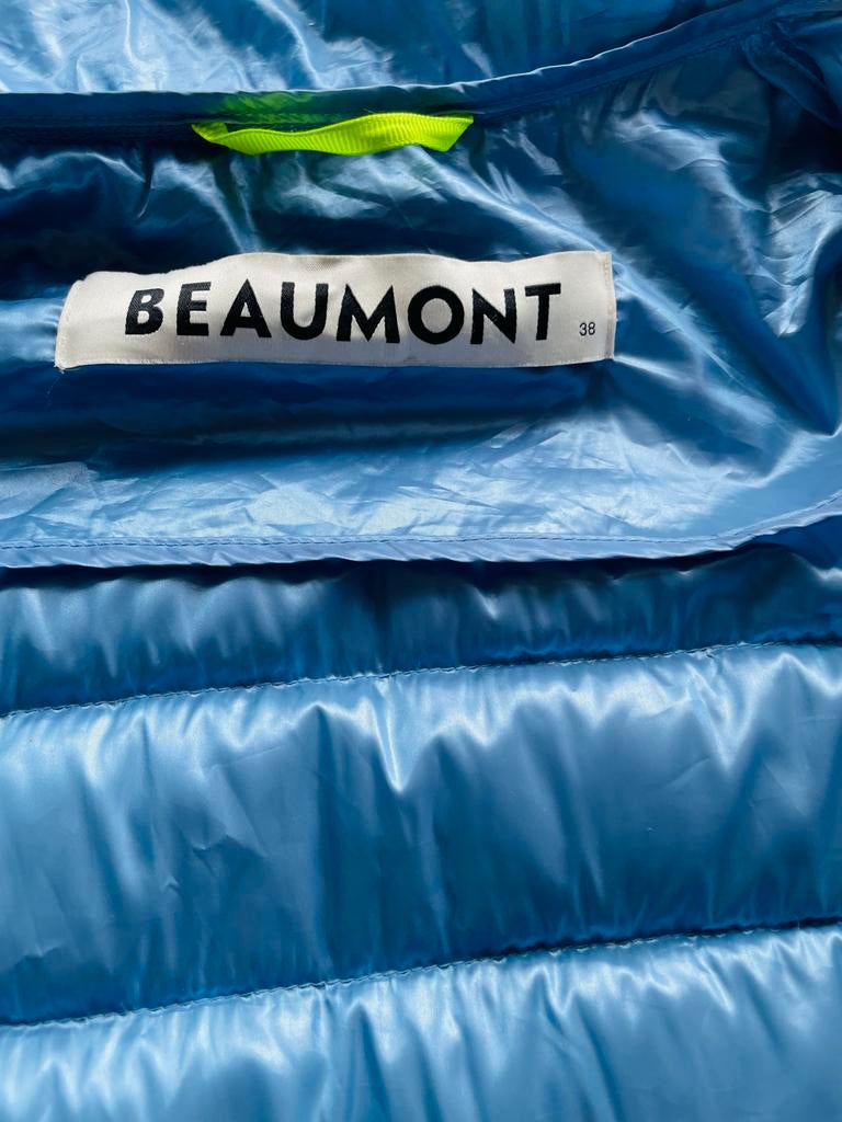 BEAUMONT Lichtblauwe Gewatteerde Jas Maat 38, Ophalen of Verzenden, Zo goed als nieuw, Maat 36 (S), Blauw