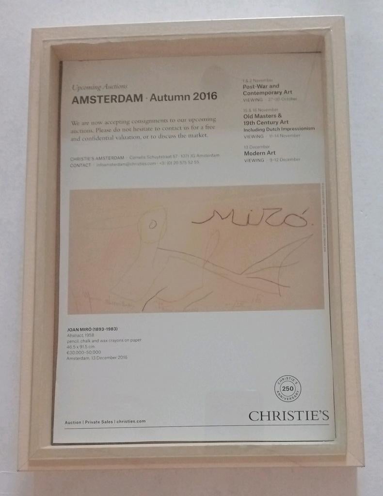 Joan Miro Christie's affiche, Ophalen of Verzenden