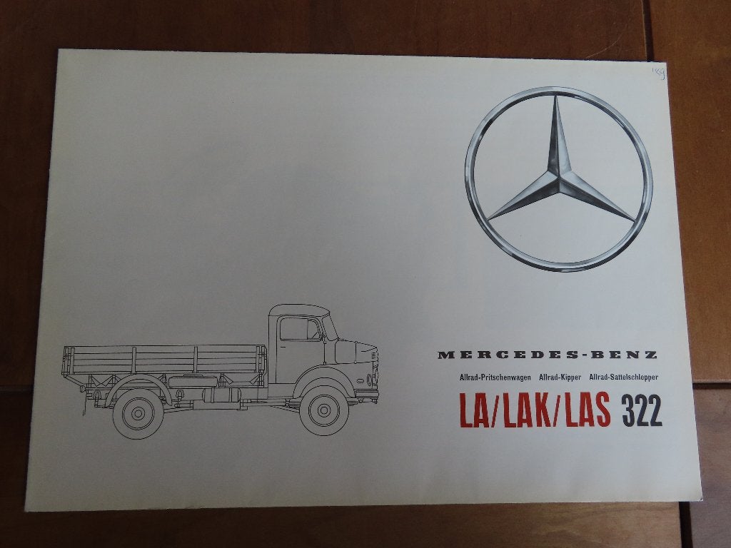 Folder Mercedes-Benz LA, LAK, LAS 322 vrachtwagen 1959, Zo goed als nieuw, Mercedes-Benz, Mercedes, Ophalen of Verzenden