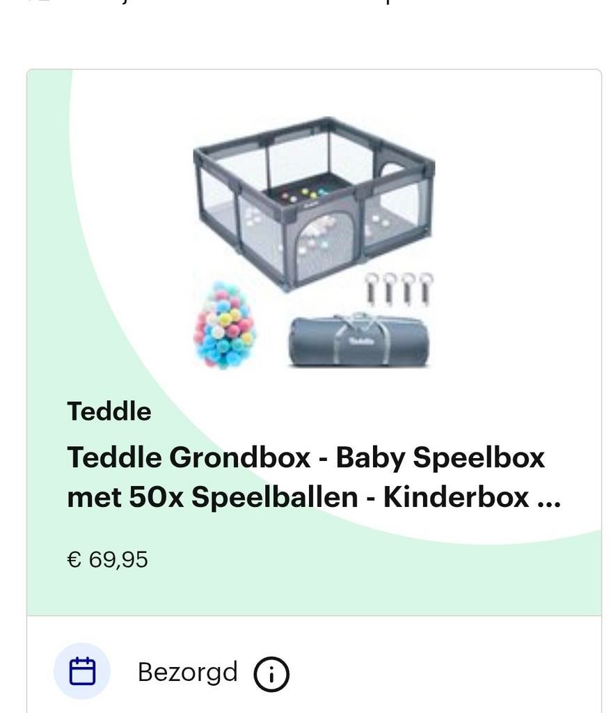 Tedde Grondbox - Baby Speelbox, Ophalen of Verzenden, Gebruikt, Vierkant