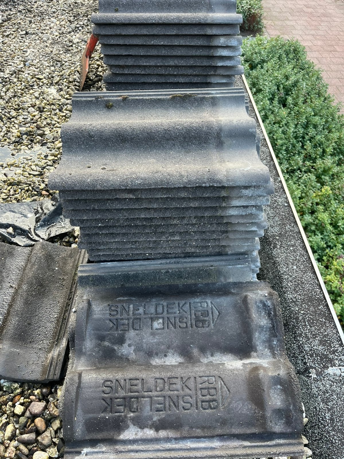 Sneldek dakpan (164 stuks), Doe-het-zelf en Verbouw, Ophalen, Gebruikt, Steen of Klei, 15 m² of meer