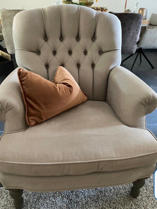 Twee prachtige zeer zeker zgan linnen fauteuils., Ophalen, Eenpersoons, 75 tot 100 cm, Zo goed als nieuw