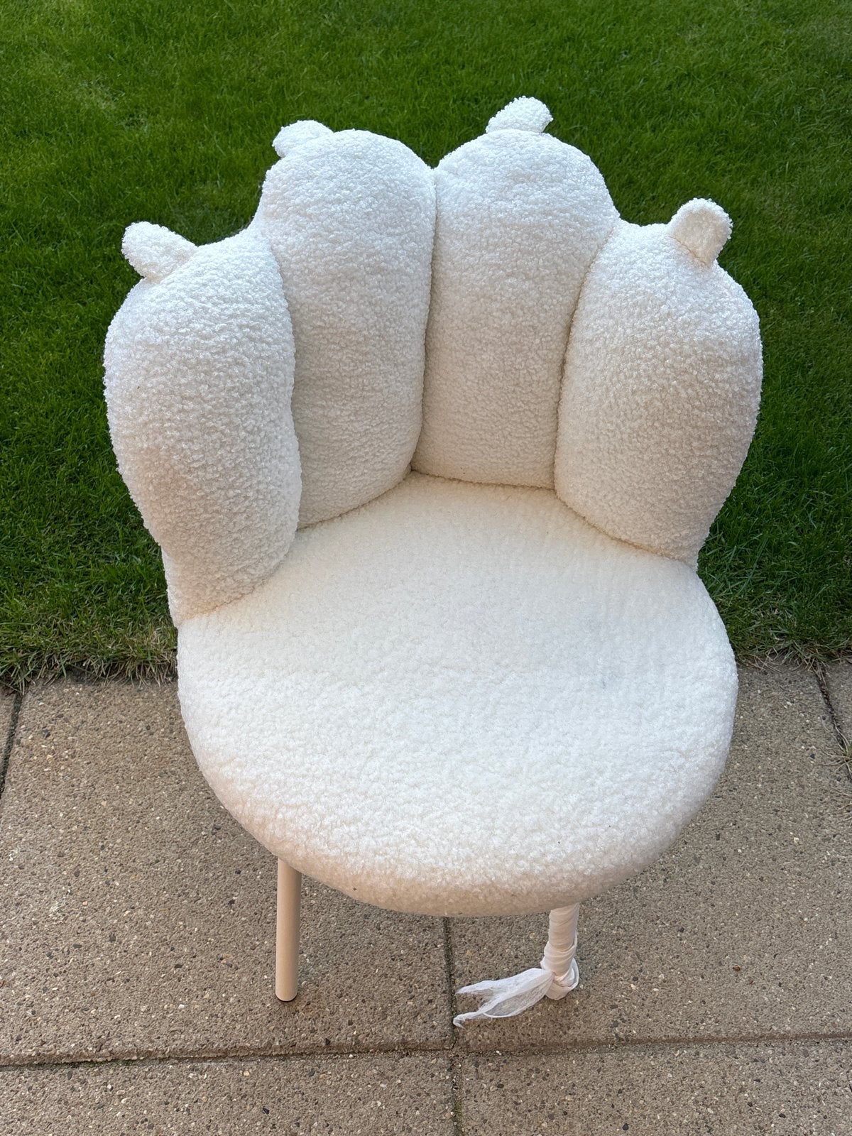 Unieke Witte Teddy Stoel - NIEUW!!, Wit, Nieuw, Ophalen of Verzenden, Eén