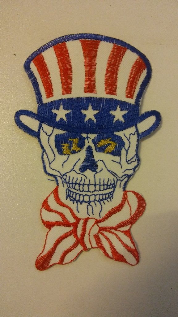 Amerika vlag schedel skull skelet PATCH KLEDINGEMBLEEM, Ophalen of Verzenden, Nieuw