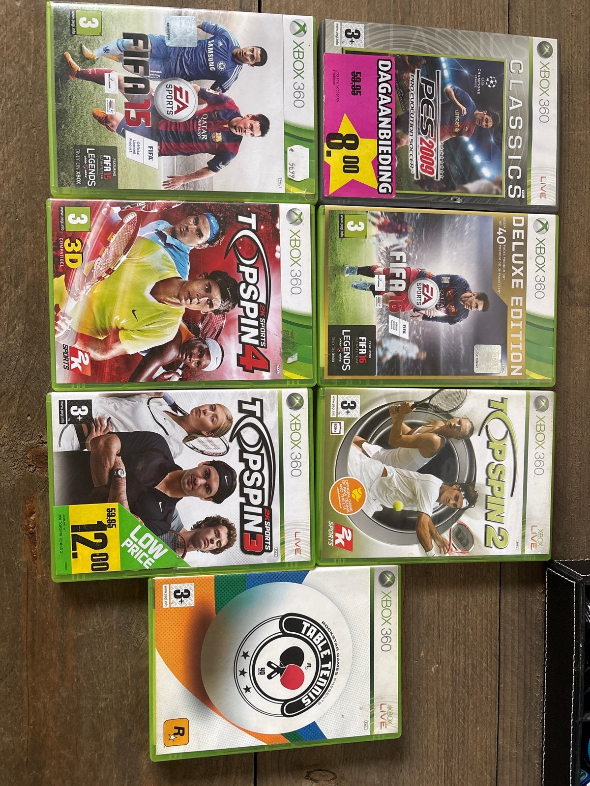 Xbox 360 Games: FIFA, Top Spin, PES, Table Tennis, Spelcomputers en Games, Games | Overige, Gebruikt, Eén computer, Ophalen of Verzenden