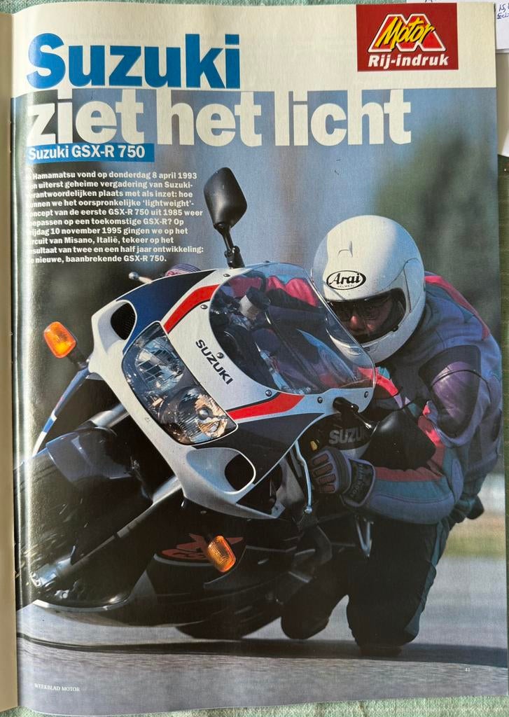 Verslag 1995 Suzuki GSX-R 750, Verzenden, Zo goed als nieuw, Motoren