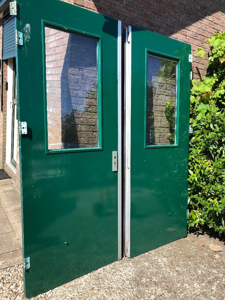 | Dubbele buiendeuren| dubbelglas| 234 X 188,5|, Ophalen, Gebruikt, Buitendeur, Glas