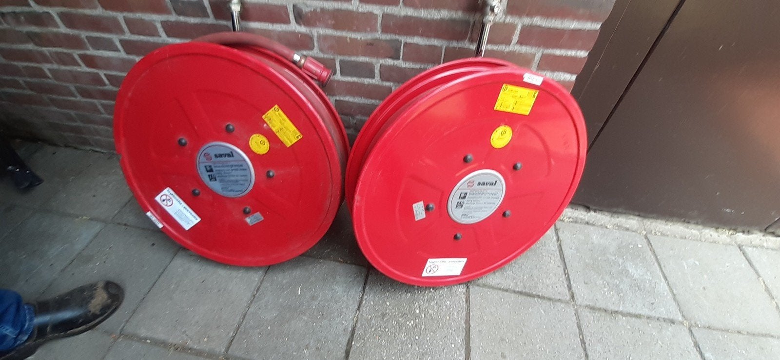 Brandhaspels met 25m slang - Saval, Ophalen, Gebruikt, Brandblusser