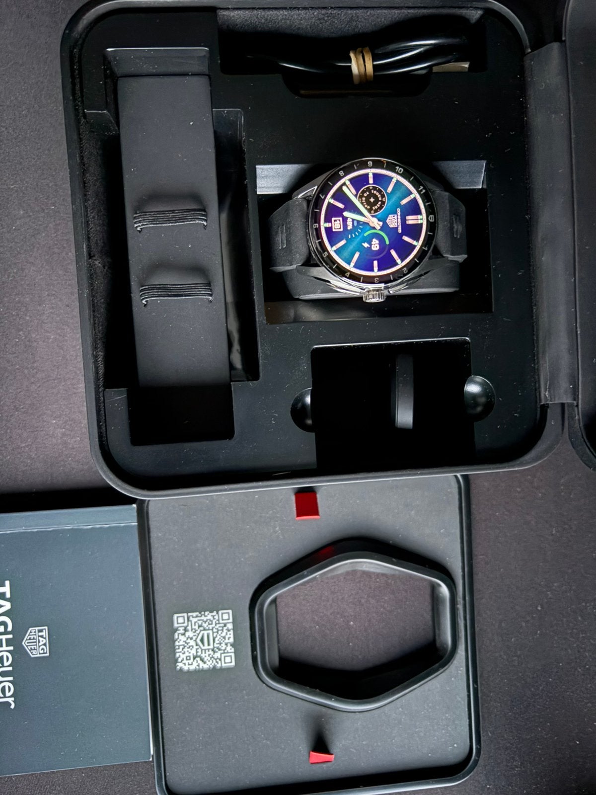 Tag heuer connected E4 42mm zgan compleet, Ophalen of Verzenden, Zo goed als nieuw, Zwart, Android