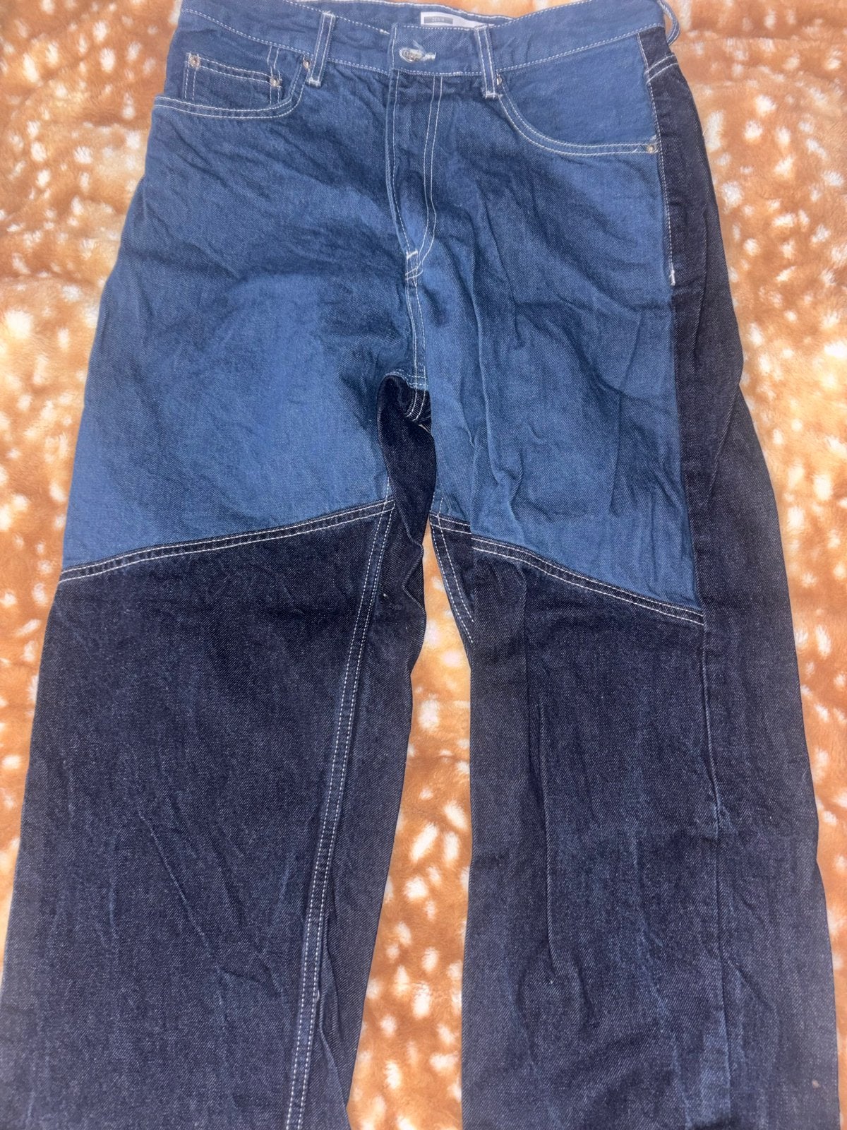 Bershka Baggy Jeans Maat L/40 - Tweekleurig Denim, Kleding | Dames, Ophalen of Verzenden, Gedragen, Blauw, W30 - W32 (confectie 38/40)
