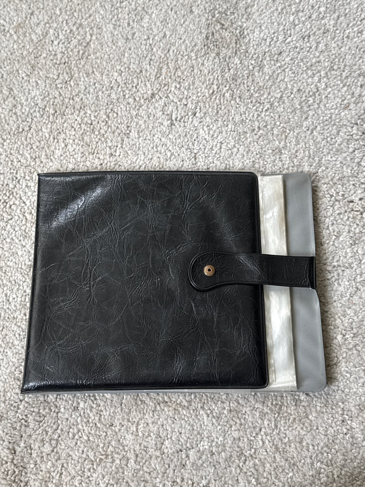 Vintage CD/Platenhouder - Zwart Kunstleer, Ophalen, Gebruikt