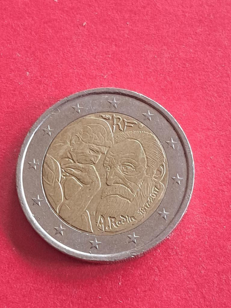 2017 Frankrijk 2 euro Auguste Rodin, Postzegels en Munten, Munten | Europa | Euromunten, Verzenden, Frankrijk, 2 euro, Losse munt