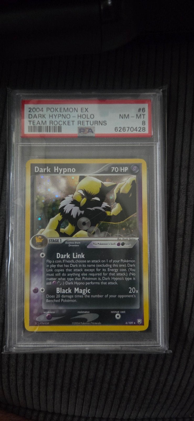 Pokemon - EX Dark Hypno Holo - Team Rocket Returns PSA 8, Ophalen of Verzenden, Zo goed als nieuw, Losse kaart, Foil