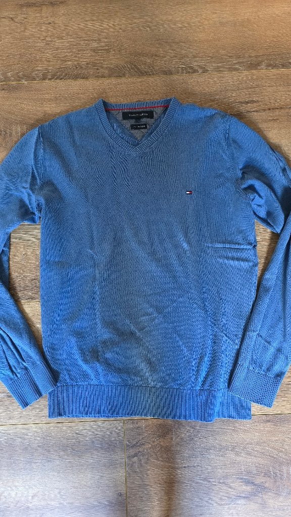 Blauwe trui van Tommy Hilfiger maat M, Kleding | Heren, Truien en Vesten, Tommy Hilfiger, Ophalen of Verzenden, Zo goed als nieuw