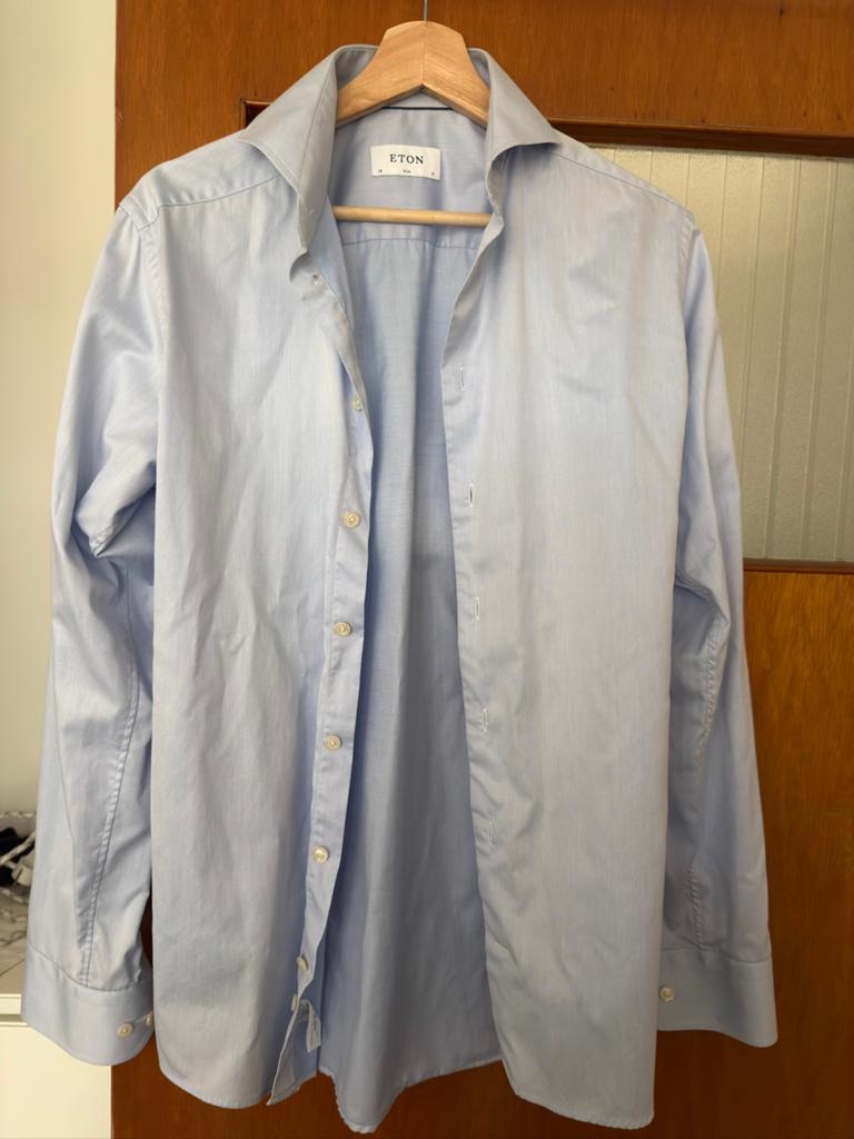 Eton overhemd, Ophalen of Verzenden, Gedragen, Blauw, Halswijdte 39/40 (M)