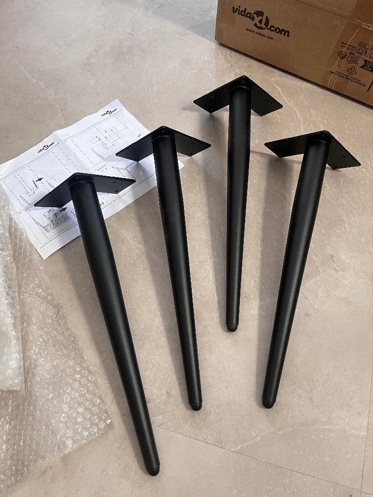 NIEUW Salontafelpoten zwart 4stuks 41,5cm staal zwart, Ophalen, Minder dan 50 cm, Nieuw, Minder dan 50 cm