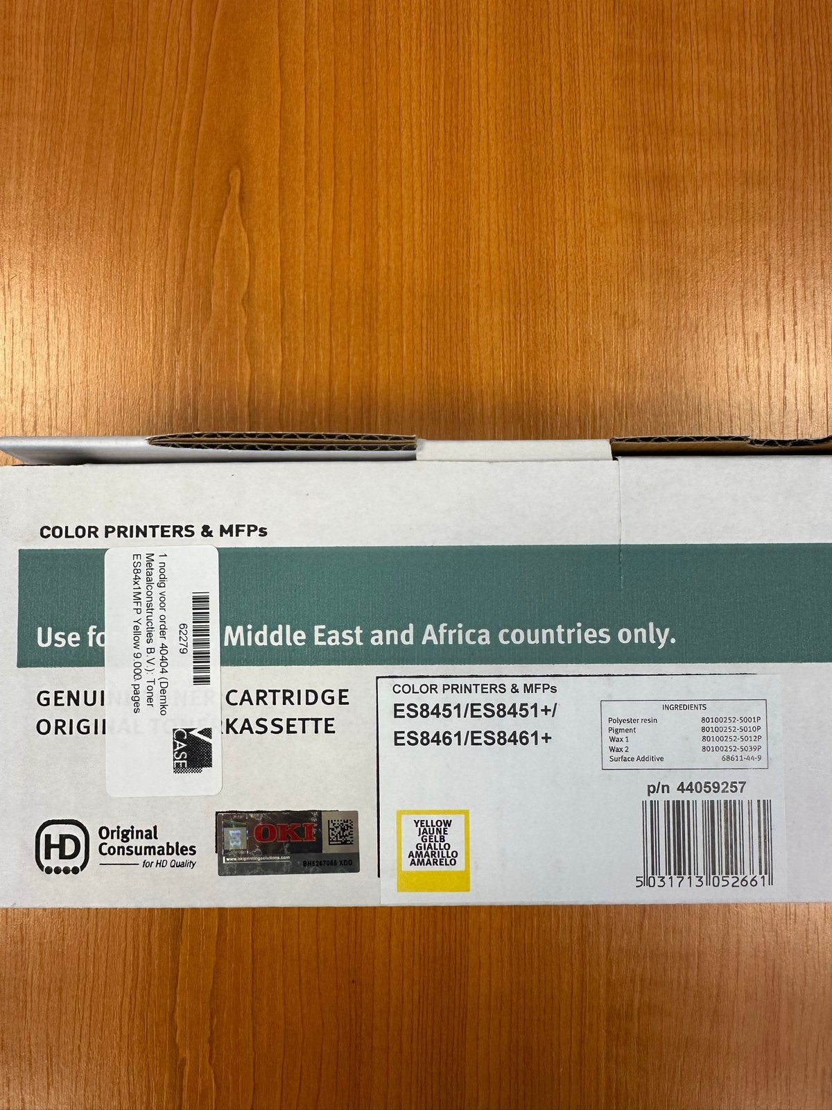 OKI Gele Toner Cartridge voor ES8451/ES8461 Printers, Computers en Software, Printers, Printer, Ophalen of Verzenden, LED-printer
