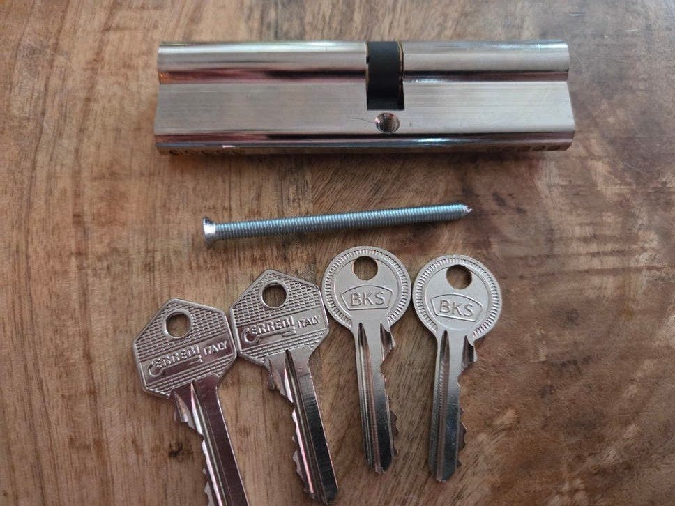 BKS Splinter cilinderslot 60/50mm met 4 sleutels, nieuw, Ophalen of Verzenden, Nieuw, Slot