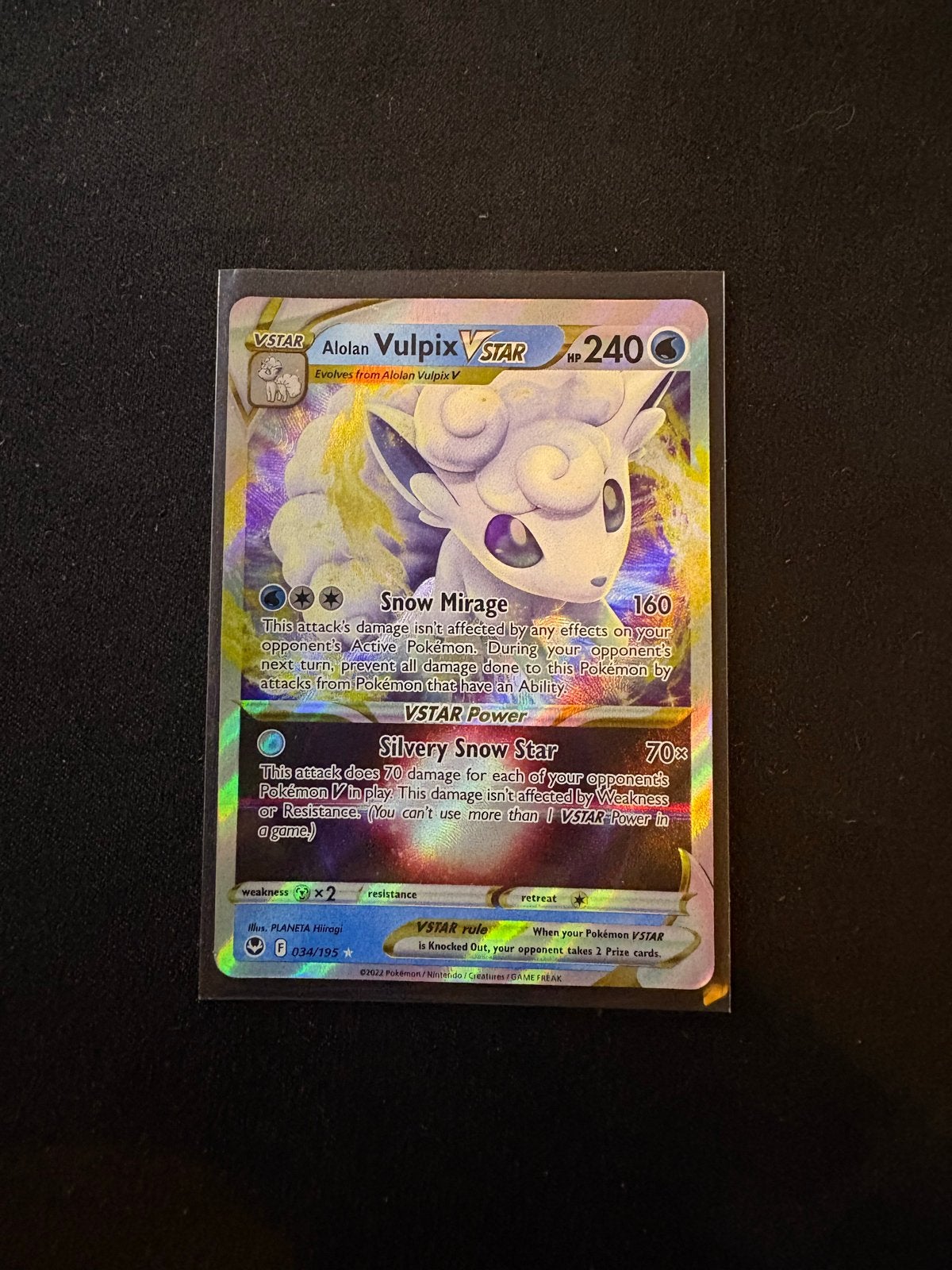 Alolan Vulpix VSTAR (SIT 034) Pokémon kaart, Ophalen of Verzenden, Zo goed als nieuw, Losse kaart, Foil