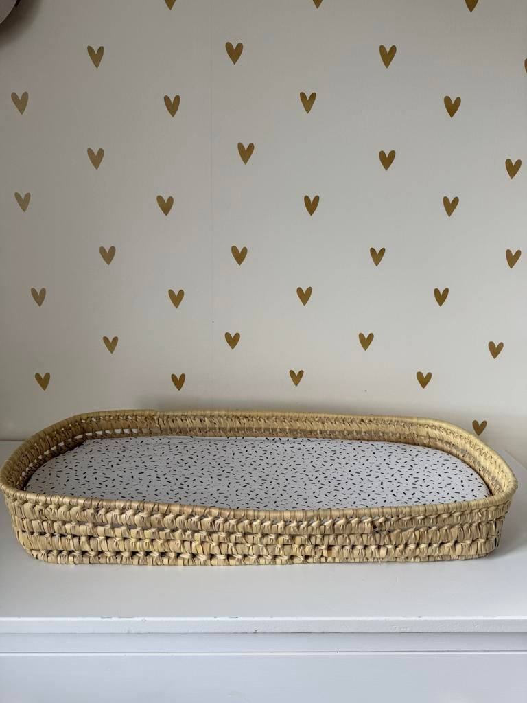 Rieten verschoonmandje met matras, Ophalen of Verzenden, Zo goed als nieuw, 75 tot 100 cm, Minder dan 50 cm
