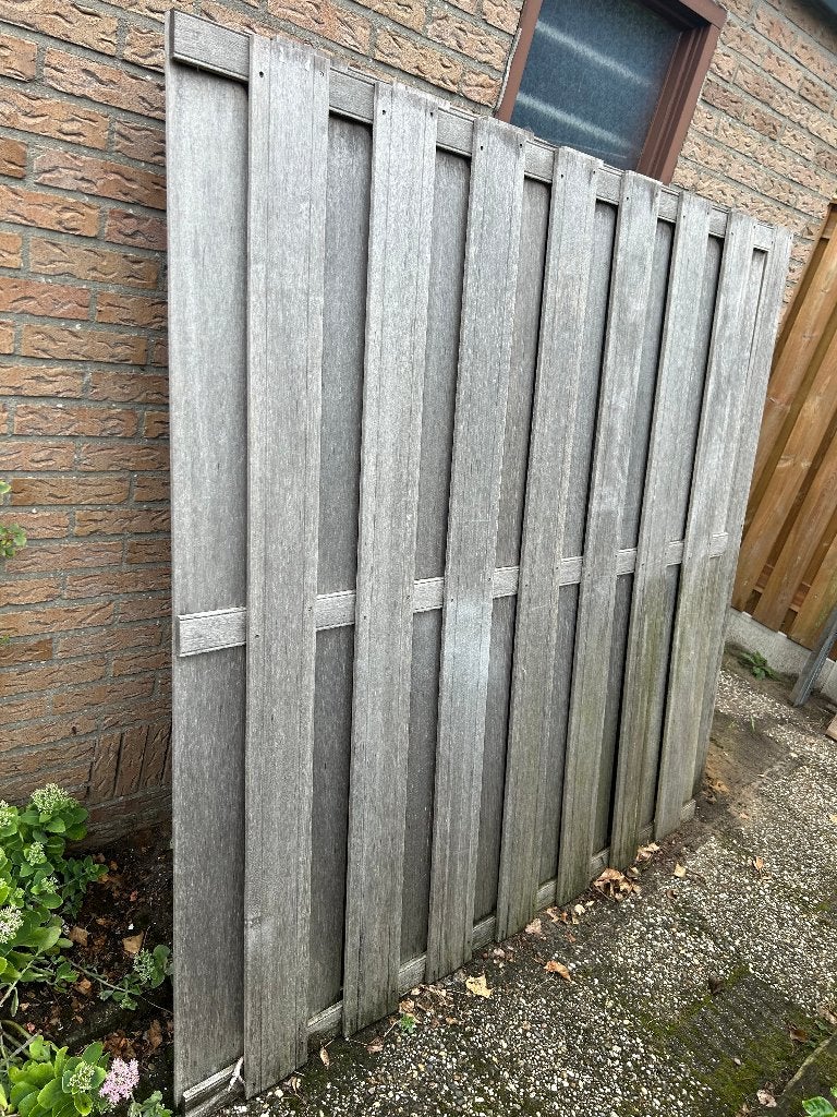 Tuinschermen/ schuttingdelen hardhout, Tuin en Terras, Ophalen, Minder dan 3 meter, Hout, 1 tot 2 meter