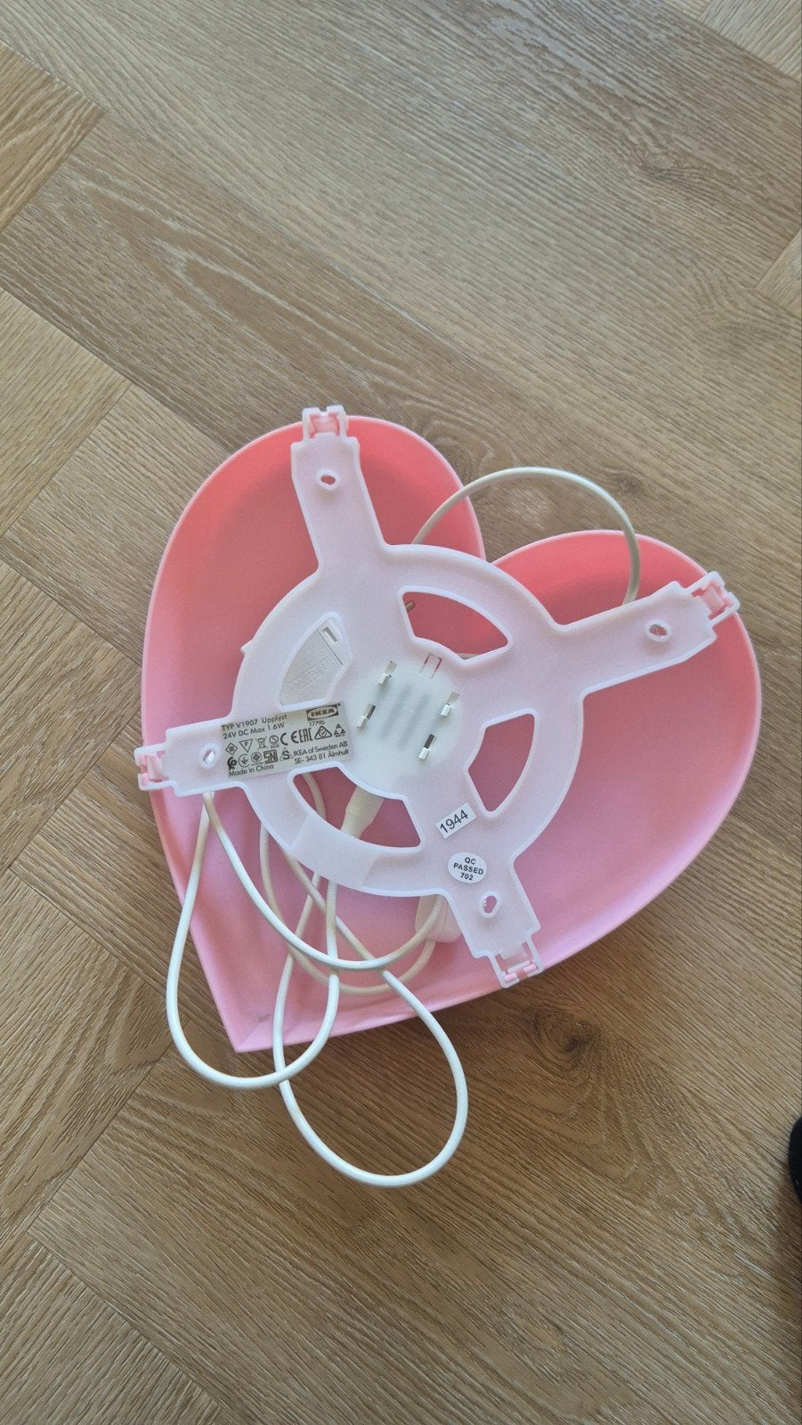 IKEA Upplyst wandlamp hartvorm roze, IKEA, Roze, Overige fittingen, Ophalen of Verzenden