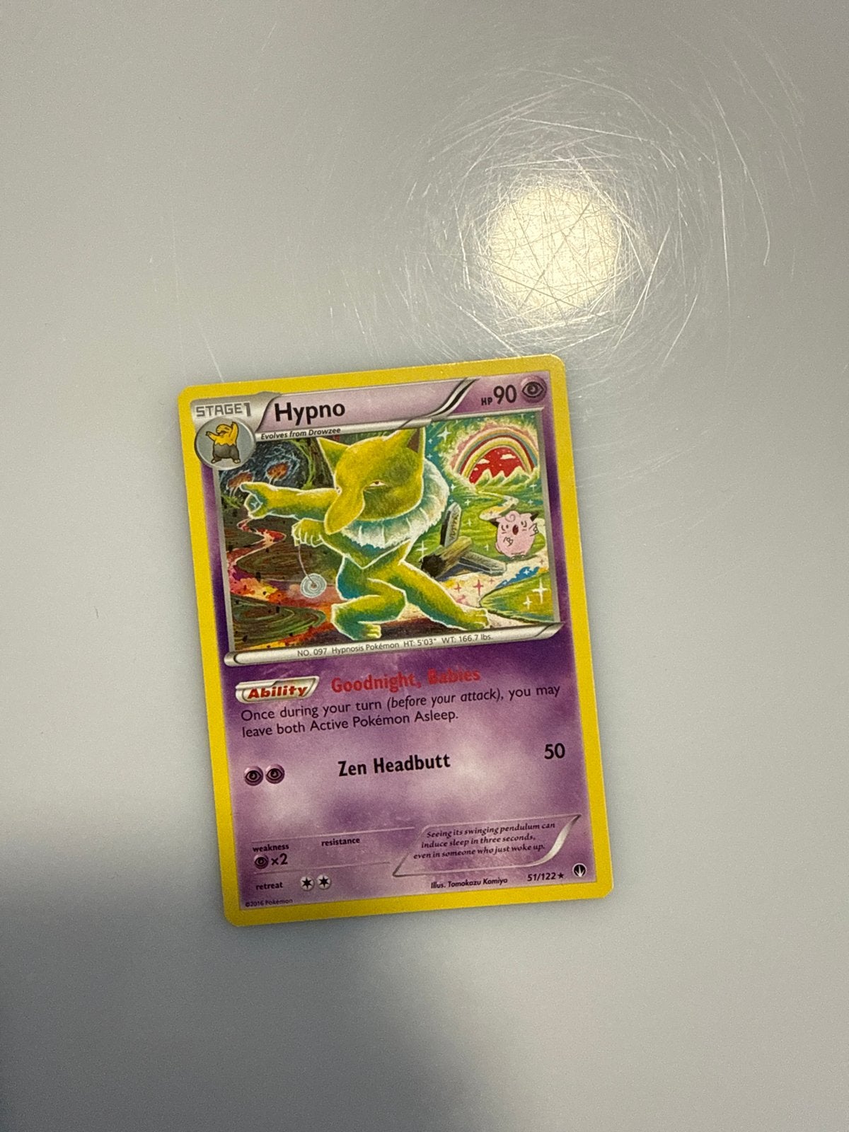 Hypno Pokémon kaart 37/122 XY Breakpoint, Ophalen of Verzenden, Gebruikt, Losse kaart