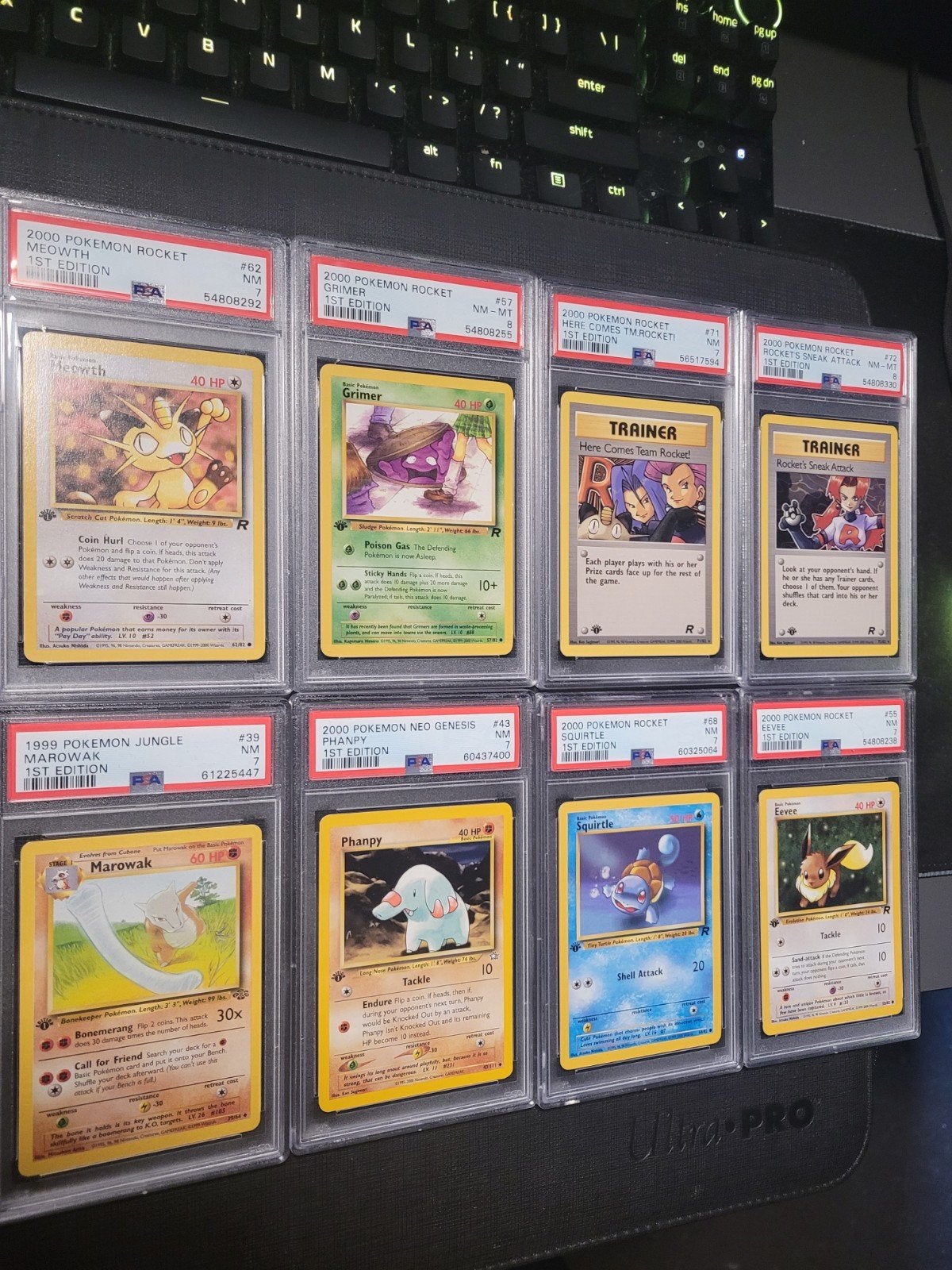 8x Pokémon 1st Edition PSA Graded Kaarten Pokemon, Ophalen of Verzenden, Zo goed als nieuw, Meerdere kaarten