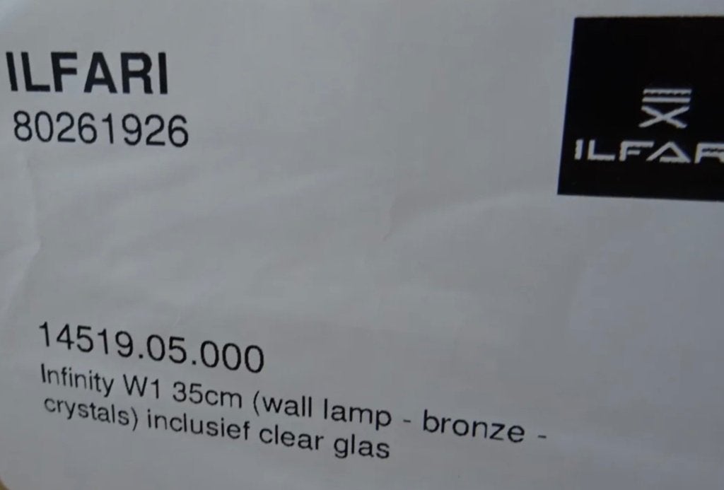 Ilfari Infinity W1 wandlamp nieuw twv € 690,00! Eric Kuster, Huis en Inrichting, Info@ilfari.nl, Nieuw, Ophalen of Verzenden, Ilfari