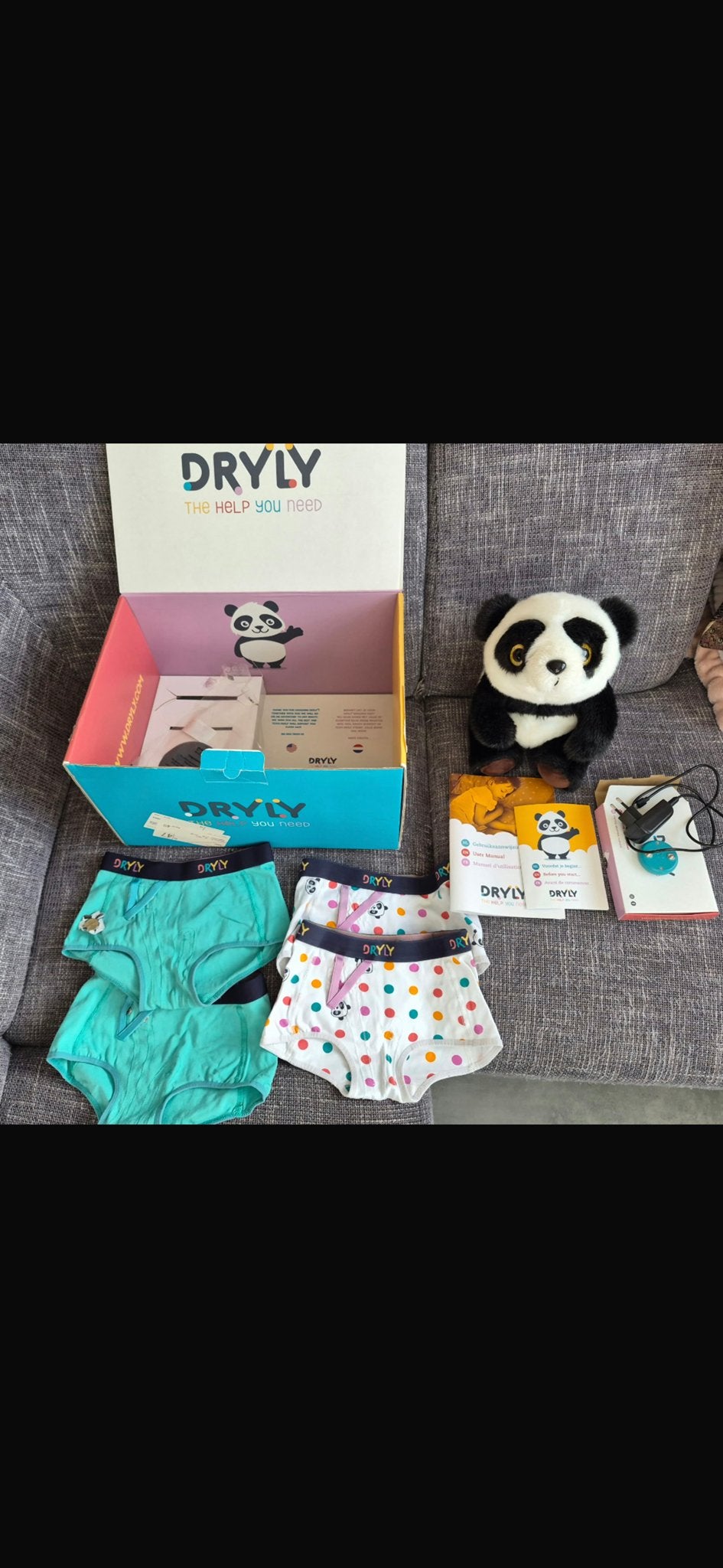 Dryly plaswekker set met panda knuffel en onderbroeken, Ophalen of Verzenden, Gebruikt, Jongen of Meisje