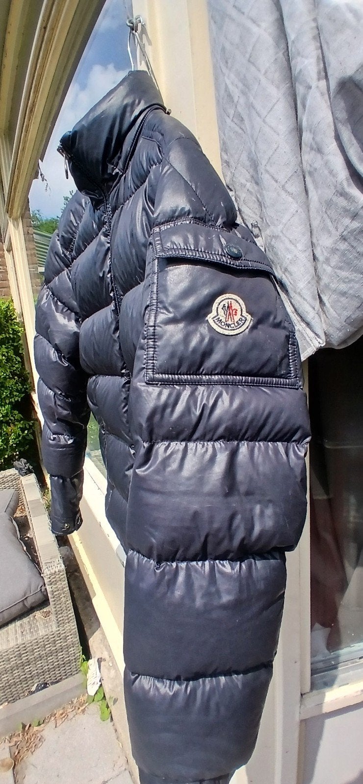 Moncler jas RN 116347 - Gedragen met lichte gebruikssporen, Ophalen, Moncler, Blauw, Overige maten