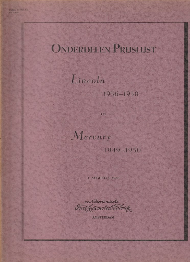 Lincoln/Mercury/Ford Onderdelen 1929 t/m1950, Ophalen of Verzenden