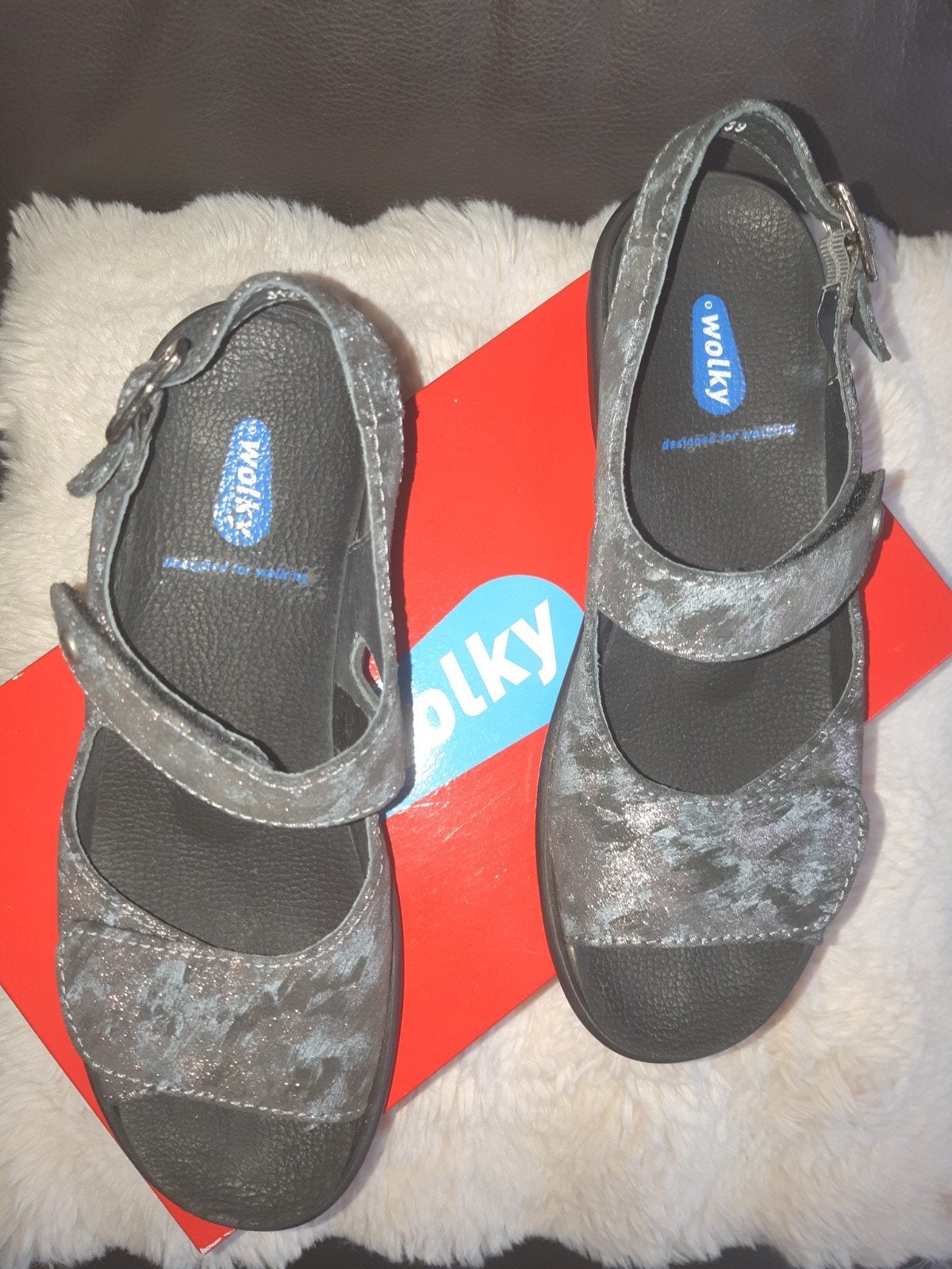 WOLKY leren design sandalen. NIEUW in doos. Maat 39., Wolky, Overige kleuren, Nieuw, Sandalen of Muiltjes